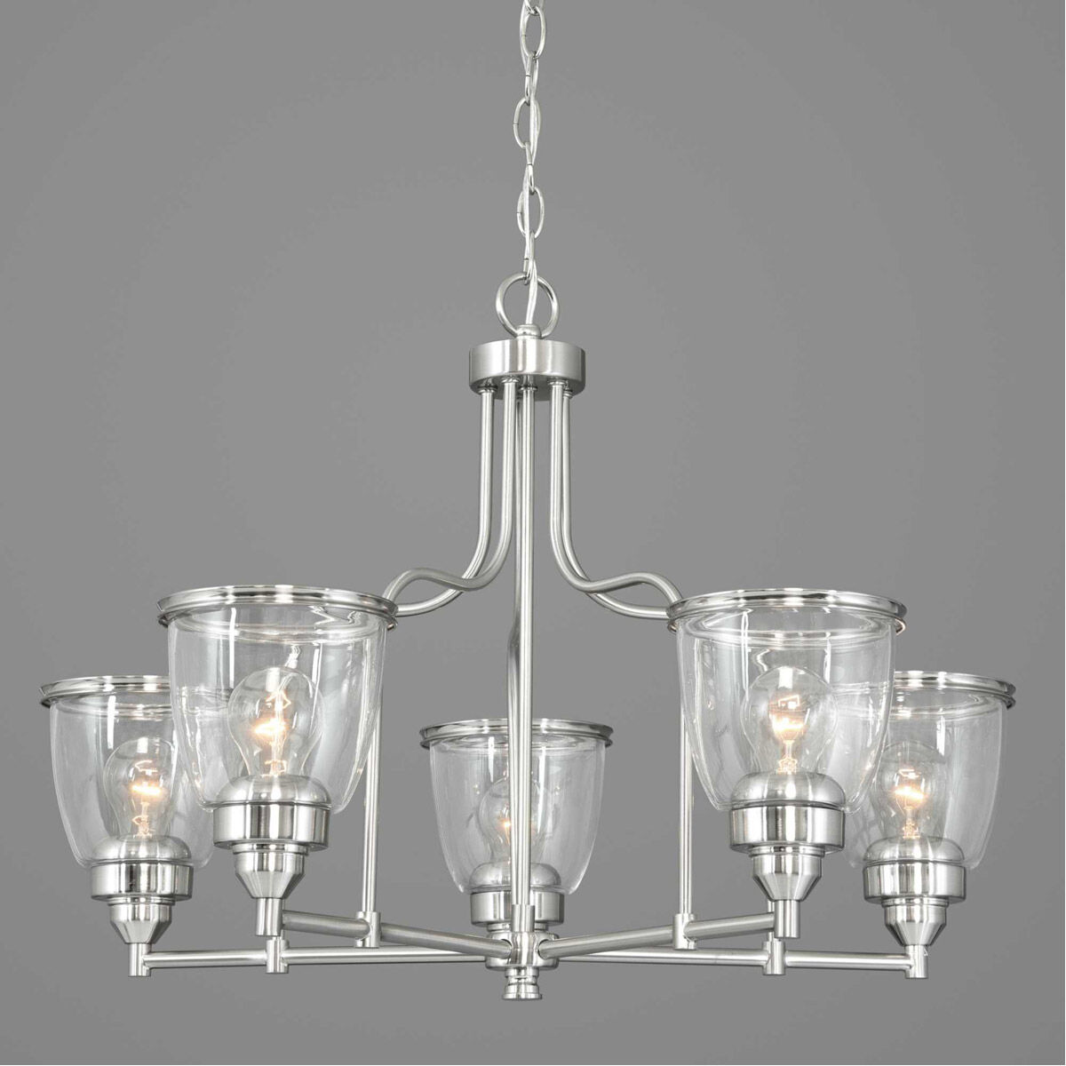 Saluda 5 Light 28 inch Brushed Nickel Chandelier Ceiling Light